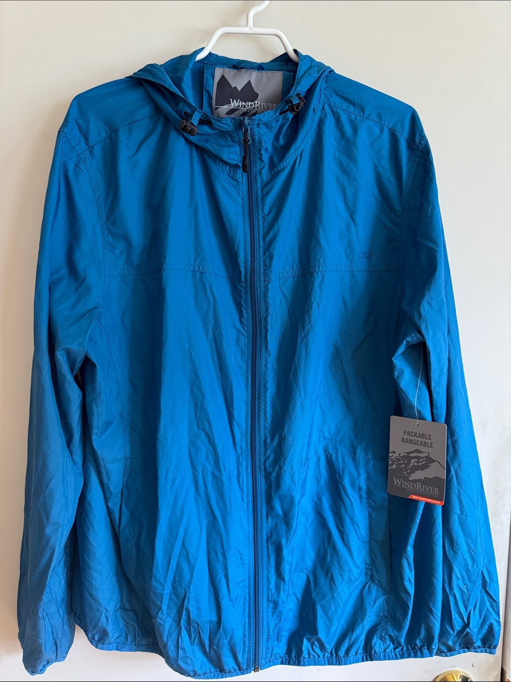 WindRiver Hyper-Dri lightweight Blue Hooded water repellent Windbreaker